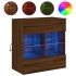 Mueble TV de pared con luces LED roble marrón 58,5x30x60,5