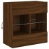 Mueble TV de pared con luces LED roble marrón 58,5x30x60,5