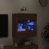 Mueble TV de pared con luces LED roble marrón 58,5x30x60,5