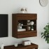 Mueble TV de pared con luces LED roble marrón 58,5x30x60,5