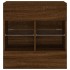 Mueble TV de pared con luces LED roble marrón 58,5x30x60,5