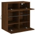 Mueble TV de pared con luces LED roble marrón 58,5x30x60,5