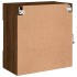 Mueble TV de pared con luces LED roble marrón 58,5x30x60,5