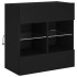 Mueble de TV de pared con luces LED negro 58,5x30x60,5