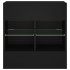 Mueble de TV de pared con luces LED negro 58,5x30x60,5