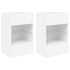 Muebles de TV de pared con luces LED 2 uds blanco 40x30x60,5
