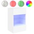 Muebles de TV de pared con luces LED 2 uds blanco 40x30x60,5
