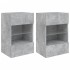 Muebles TV de pared luces LED 2 uds gris hormigón 40x30x60,5