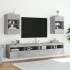 Muebles TV de pared luces LED 2 uds gris hormigón 40x30x60,5