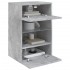 Muebles TV de pared luces LED 2 uds gris hormigón 40x30x60,5