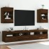 Muebles TV de pared luces LED 2 uds roble marrón 40x30x60,5