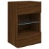 Muebles TV de pared luces LED 2 uds roble marrón 40x30x60,5