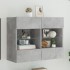 Mueble TV de pared con luces LED gris hormigón 78,5x30x60,5