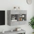 Mueble TV de pared con luces LED gris hormigón 78,5x30x60,5