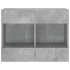 Mueble TV de pared con luces LED gris hormigón 78,5x30x60,5