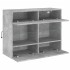 Mueble TV de pared con luces LED gris hormigón 78,5x30x60,5