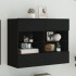 Mueble de TV de pared con luces LED negro 78,5x30x60,5