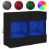 Mueble de TV de pared con luces LED negro 78,5x30x60,5
