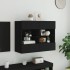 Mueble de TV de pared con luces LED negro 78,5x30x60,5