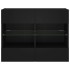 Mueble de TV de pared con luces LED negro 78,5x30x60,5