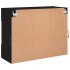 Mueble de TV de pared con luces LED negro 78,5x30x60,5
