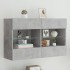Mueble TV de pared con luces LED gris hormigón 98,5x30x60,5