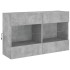 Mueble TV de pared con luces LED gris hormigón 98,5x30x60,5