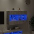 Mueble TV de pared con luces LED gris hormigón 98,5x30x60,5
