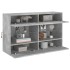 Mueble TV de pared con luces LED gris hormigón 98,5x30x60,5