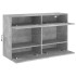 Mueble TV de pared con luces LED gris hormigón 98,5x30x60,5