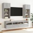 Muebles TV de pared luces LED 2 uds gris Sonoma 40x30x40