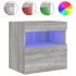 Muebles TV de pared luces LED 2 uds gris Sonoma 40x30x40