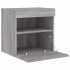 Muebles TV de pared luces LED 2 uds gris Sonoma 40x30x40