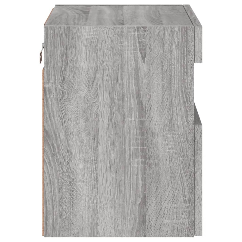 Muebles TV de pared luces LED 2 uds gris Sonoma 40x30x40