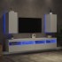 Muebles de TV de pared con luces LED 2 uds blanco 30,5x35x70