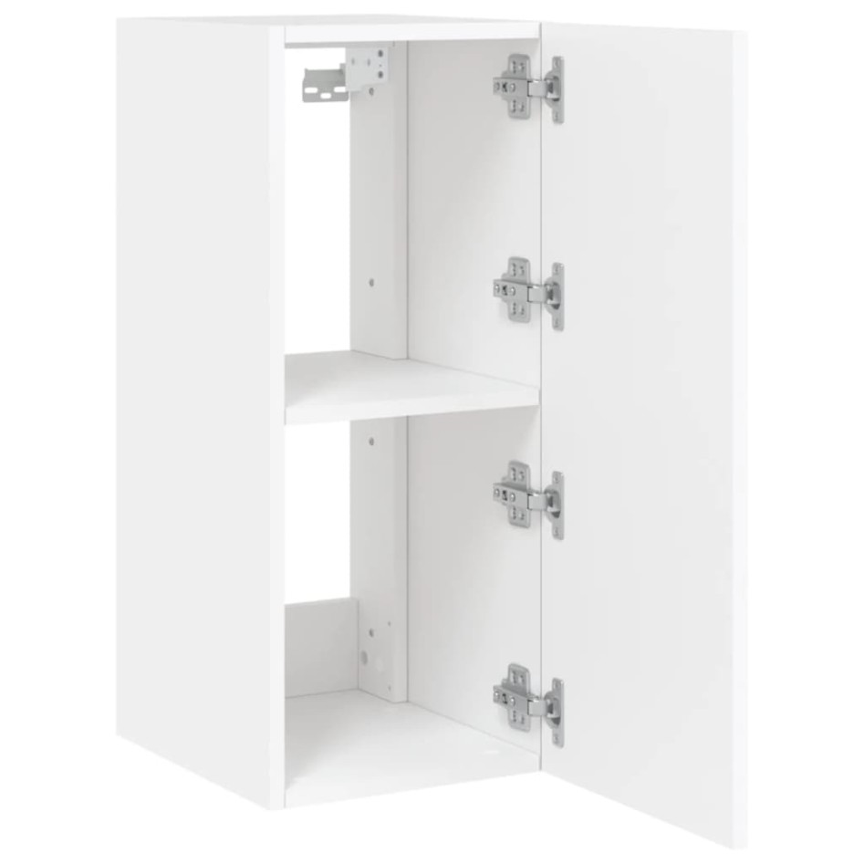 Muebles de TV de pared con luces LED 2 uds blanco 30,5x35x70