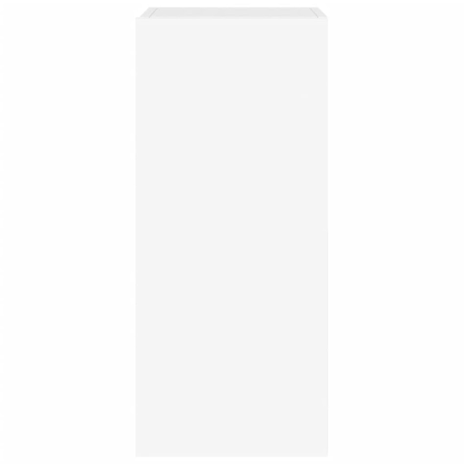 Muebles de TV de pared con luces LED 2 uds blanco 30,5x35x70