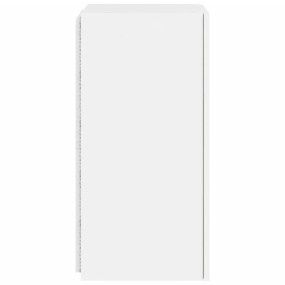 Muebles de TV de pared con luces LED 2 uds blanco 30,5x35x70