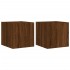 Muebles TV de pared luces LED 2 uds roble marrón 30,5x35x30