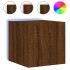 Muebles TV de pared luces LED 2 uds roble marrón 30,5x35x30