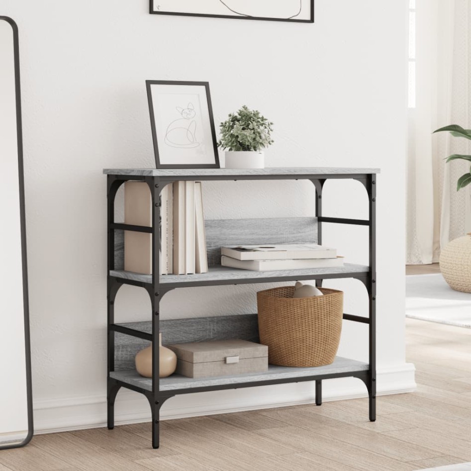 Mesa consola madera de ingeniería gris Sonoma 75x32x75