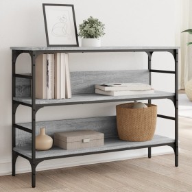 Mesa consola madera de ingeniería gris Sonoma 100x32x75