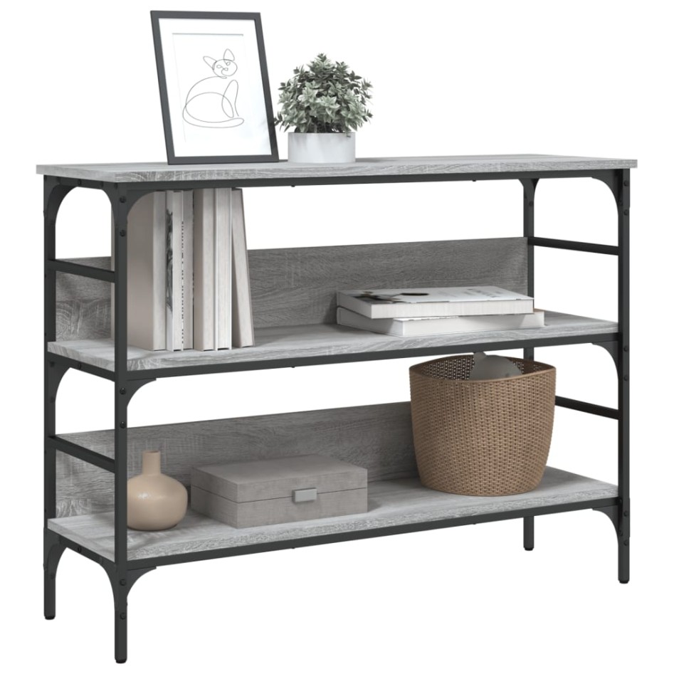 Mesa consola madera de ingeniería gris Sonoma 100x32x75