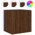 Muebles TV de pared luces LED 2 uds marrón roble 40,5x35x40