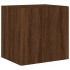 Muebles TV de pared luces LED 2 uds marrón roble 40,5x35x40