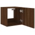 Muebles TV de pared luces LED 2 uds marrón roble 40,5x35x40