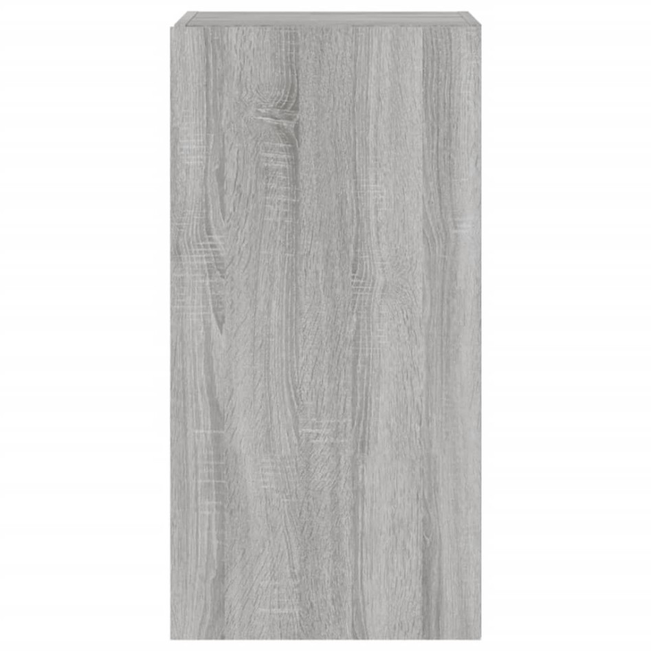 Mueble de TV de pared con luces LED gris Sonoma 40,5x35x80