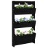 Jardinera de pared 3 niveles madera pino negro 60x18,5x110