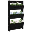 Jardinera de pared 3 niveles madera pino negro 60x18,5x110 cm
