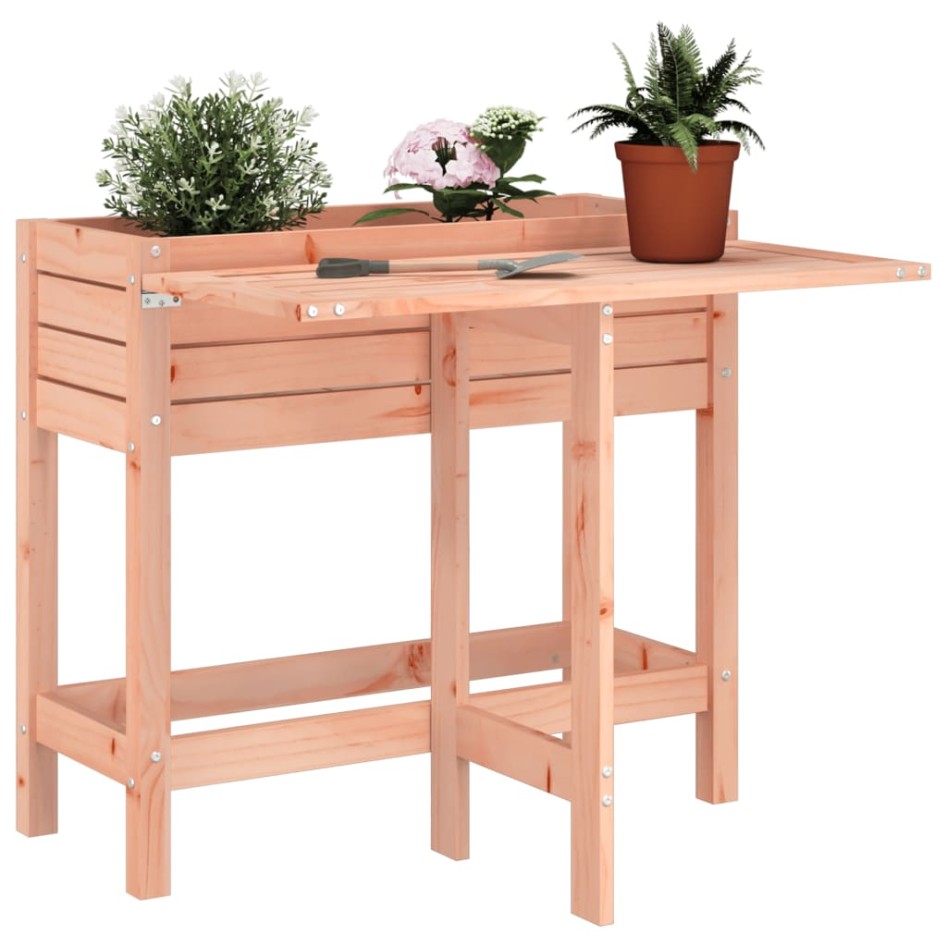 Jardinera con tapa plegable madera maciza de pino